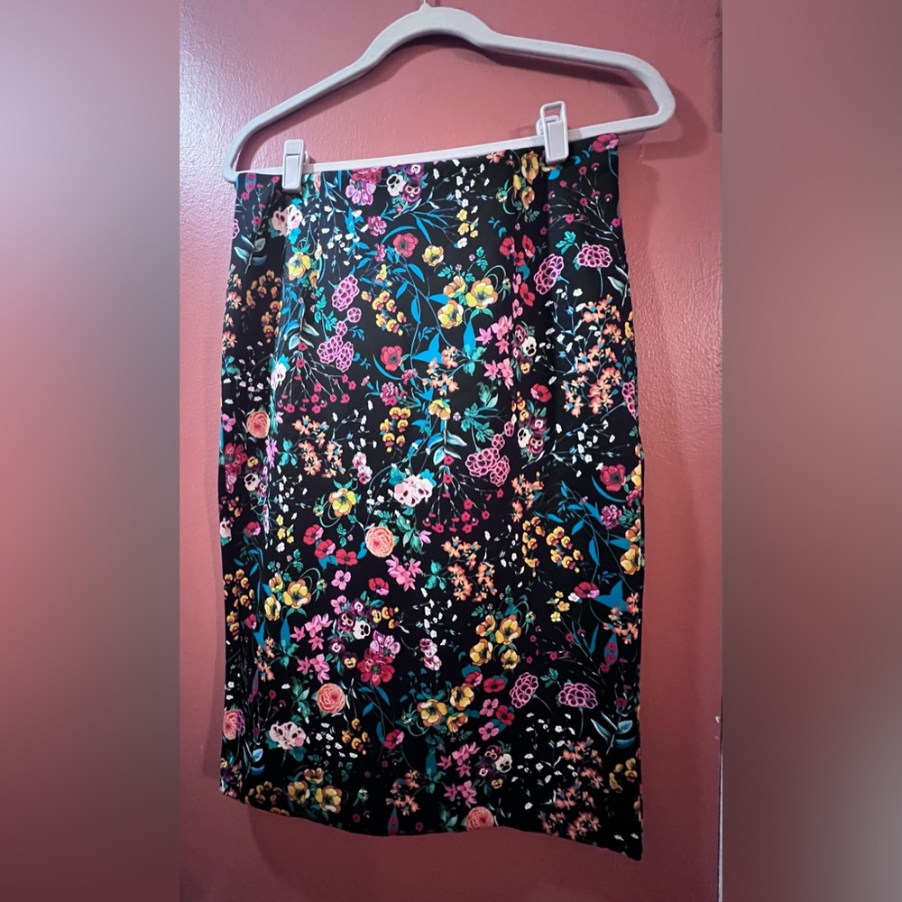 Express Midi Floral Pencil Skirt